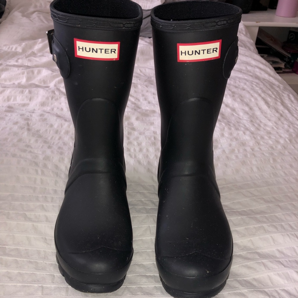 Matte black Hunter boots